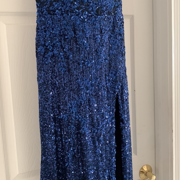 Brand New Ellie Wilde for Mon Cheri Evening Gown EW34012 Navy size 0 - Picture 6 of 10